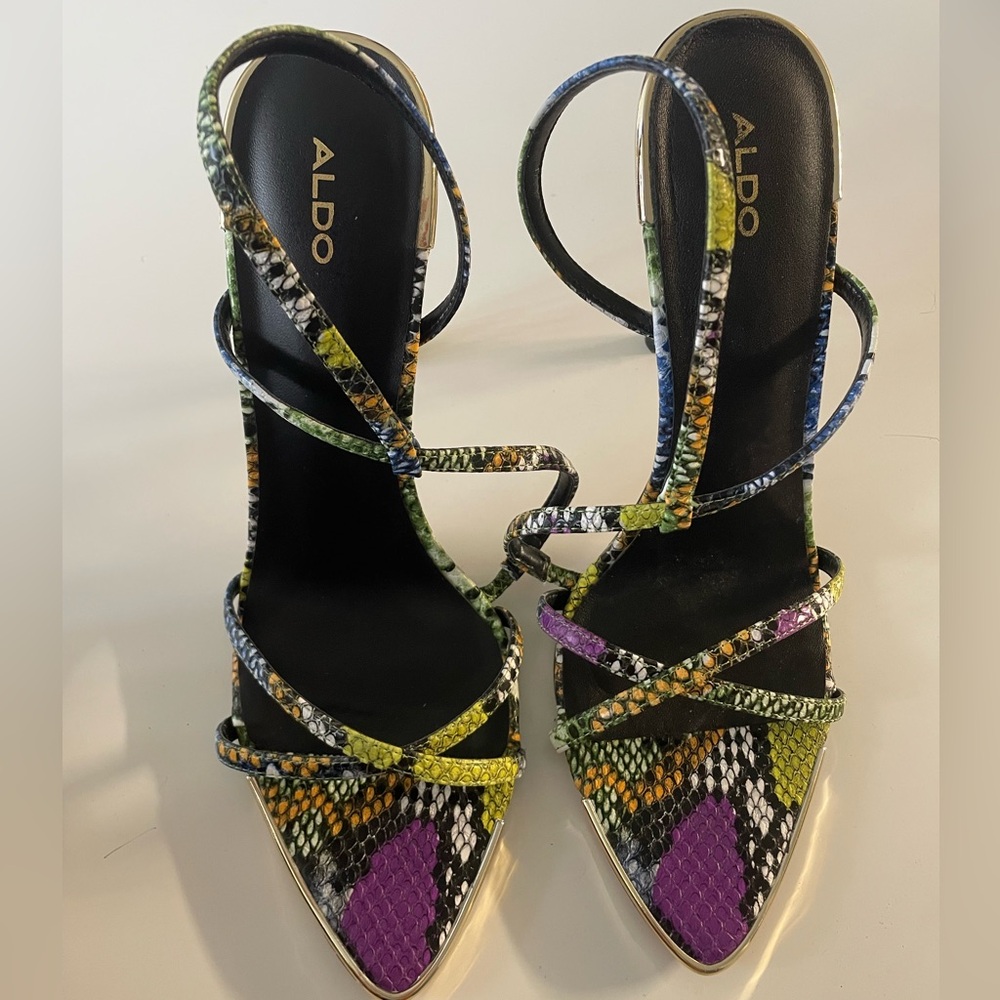 ALDO Multicolor Snake Skin Heels